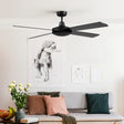 Devanti 52-Inch Ceiling Fan with Remote — Black (Fan Only, No Light) — Allure Home Collections