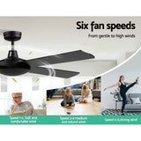 Blade pitch detail on the 52 inch black ceiling fan