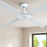 Devanti 52-Inch Ceiling Fan with Remote — White (Fan Only, No Light) — Allure Home Collections