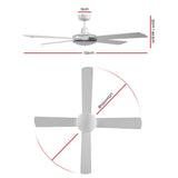 Devanti 52-Inch Ceiling Fan with Remote — White (Fan Only, No Light) — Allure Home Collections