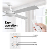 Devanti 52-Inch Ceiling Fan with Remote — White (Fan Only, No Light) — Allure Home Collections