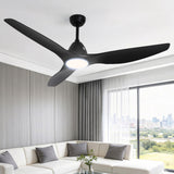 Black 163 cm ceiling fan with three blades and built in LED light