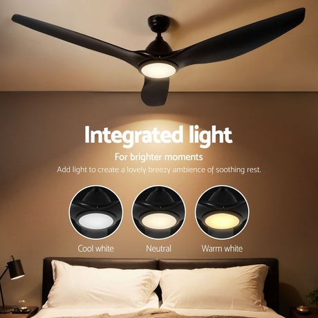 Dimension diagram of the 163 cm three blade ceiling fan