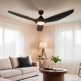 Devanti 64-Inch Ceiling Fan with DC Motor, LED Light and Remote — Black — Allure Home Collections