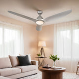 Devanti 64-Inch Ceiling Fan with DC Motor, LED Light and Remote — Silver — Allure Home Collections