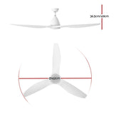 Large white ceiling fan mounted in an open plan living area