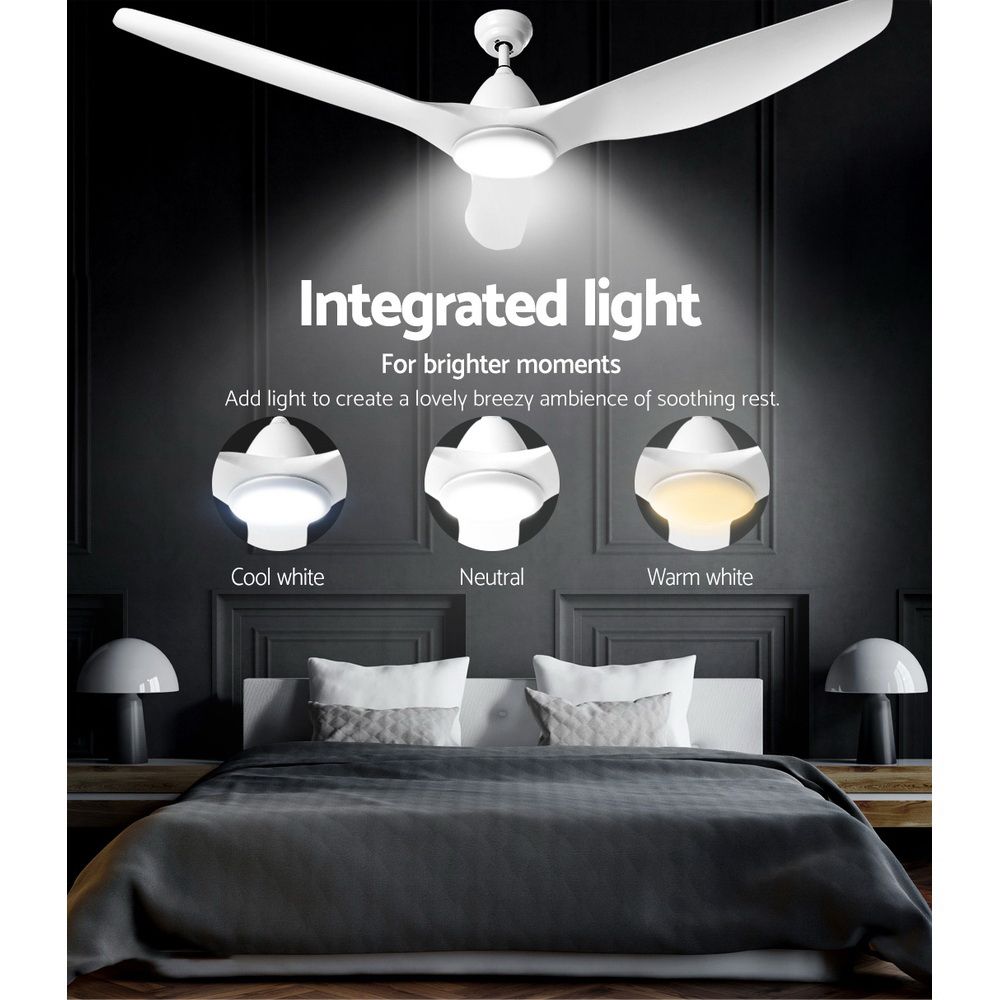 LED light showing warm white, neutral and cool white settings