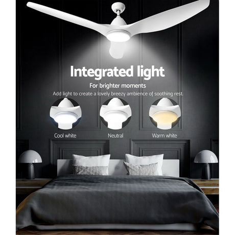 LED light showing warm white, neutral and cool white settings