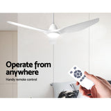 Devanti 64-Inch DC Motor Ceiling Fan with LED Light and Remote — White — Allure Home Collections