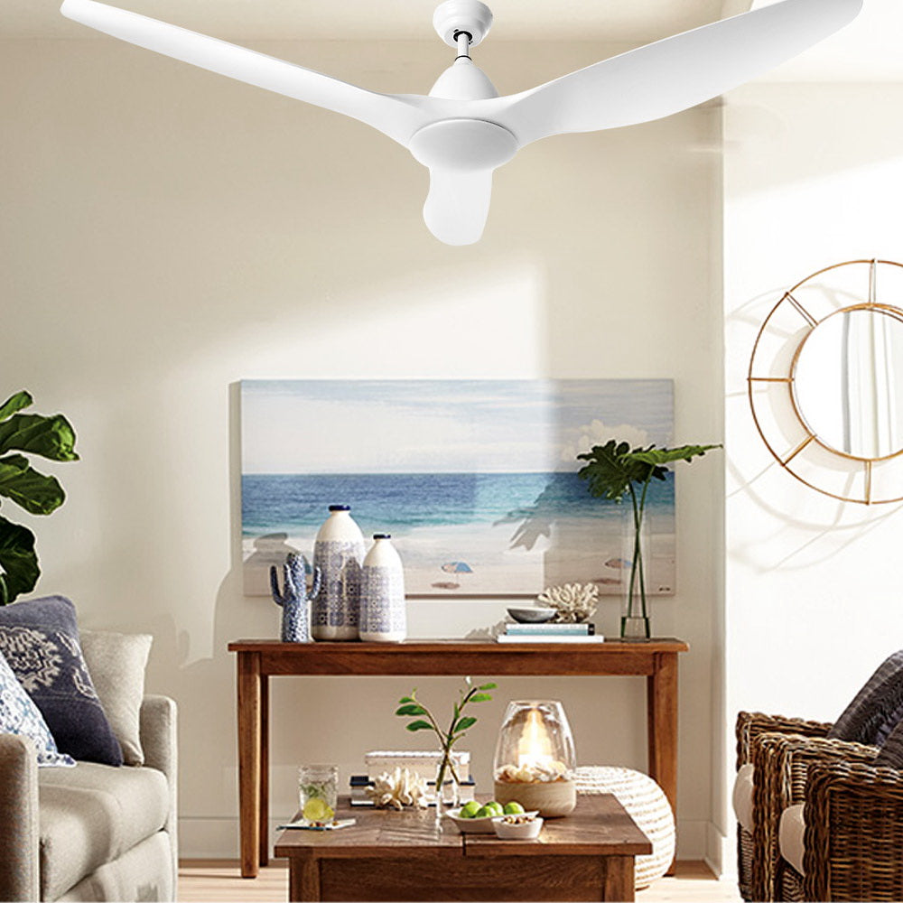 Devanti 64-Inch DC Motor Ceiling Fan with LED Light and Remote — White — Allure Home Collections