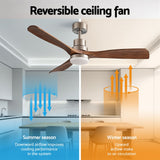 Side profile of the flush mounted brown ceiling fan
