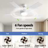 Blade detail of the 132 cm white ceiling fan