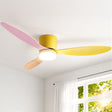 132 cm ceiling fan with yellow, pink and orange blades and LED light