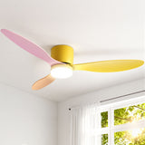 132 cm ceiling fan with yellow, pink and orange blades and LED light