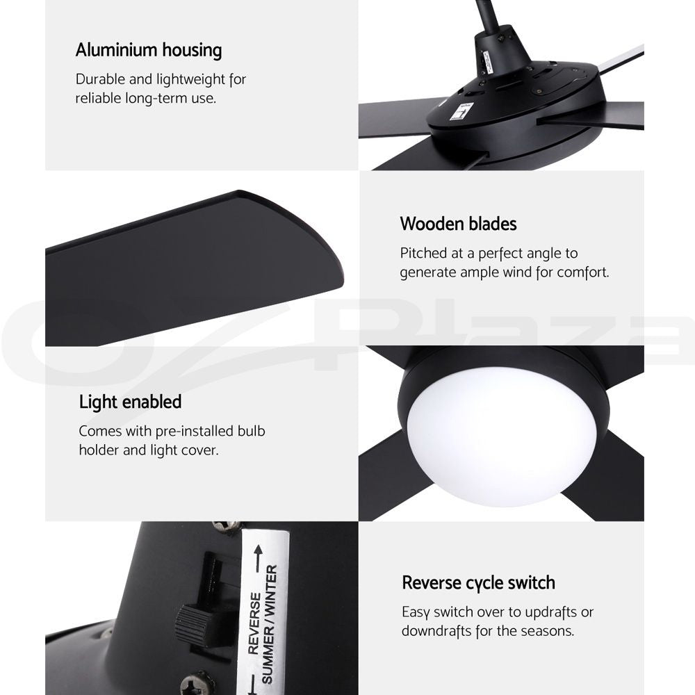 Extension rod and mounting hardware for the black ceiling fan
