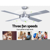 Devanti 52-Inch AC Motor Ceiling Fan with LED Light and Remote — Silver — Allure Home Collections