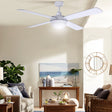Devanti 52-Inch AC Motor Ceiling Fan with LED Light and Remote — White — Allure Home Collections