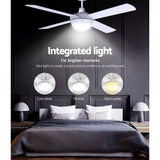 Devanti 52-Inch AC Motor Ceiling Fan with LED Light and Remote — White — Allure Home Collections