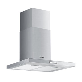 600 mm stainless steel wall mounted rangehood with T shape canopy and chimney flue