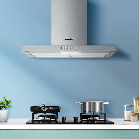 Rangehood installed above a cooktop in a modern kitchen