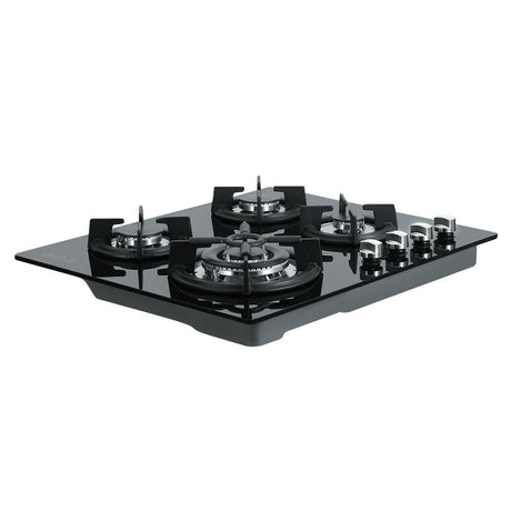 Close up of the 3.6 kW wok burner with cast iron grate above