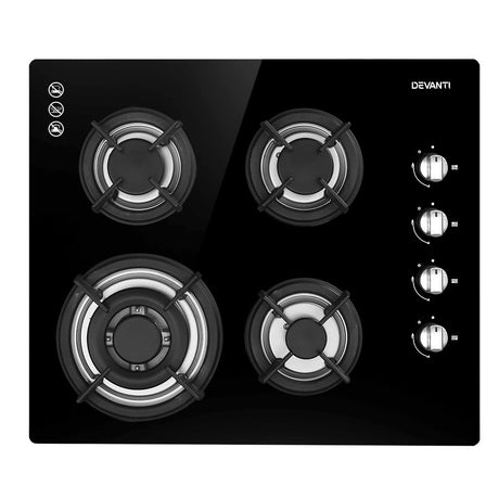 Dimension diagram of the gas cooktop, 60 x 51 x 10 cm with cut out sizes