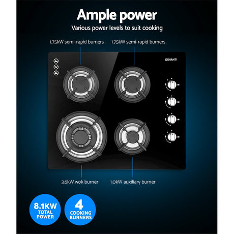 Cast iron grates lifted off the black tempered glass cooktop surface