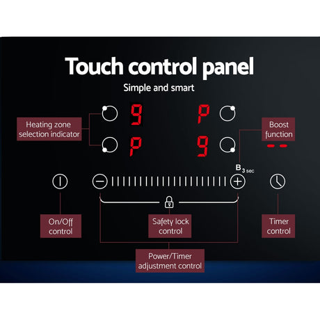Side profile of the 60 cm induction cooktop showing slim 6 cm depth
