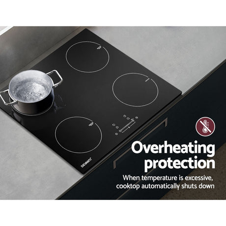 Diagram showing cut out dimensions for the 60 cm built in induction cooktop