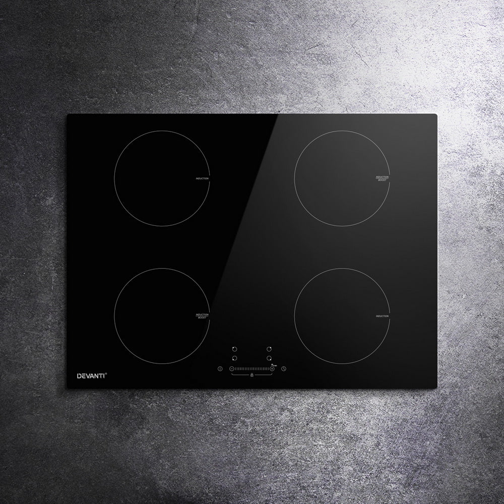 Dimension diagram of the induction cooktop, 70 x 52 x 6 cm with 56.5 x 49.5 cm cut out