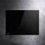 Dimension diagram of the induction cooktop, 70 x 52 x 6 cm with 56.5 x 49.5 cm cut out