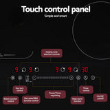 Side profile of the 6 cm deep induction cooktop showing the slim glass edge