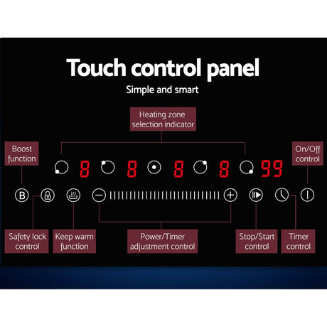 Side profile of the 90 cm induction cooktop showing its slim 5.8 cm depth
