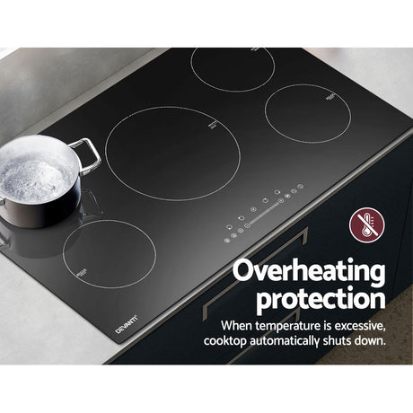 Diagram showing cut out dimensions for the 90 cm built in induction cooktop
