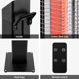 Remote control supplied with the 2000 W radiant tower heater
