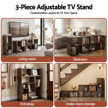 Zeehan Modular TV Stand, Walnut