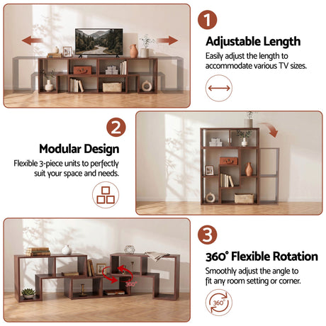 Zeehan Modular TV Stand, Walnut