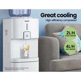 Open 20 L storage cabinet in the base of the water dispenser