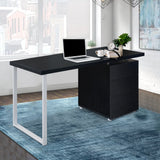 Artiss 140cm Black Computer Desk with 3-Drawer Cabinet — Allure Home Collections