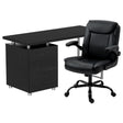 Ocean Reef black office desk and chair set in a home office