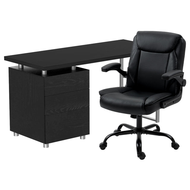 Ocean Reef black office desk and chair set in a home office