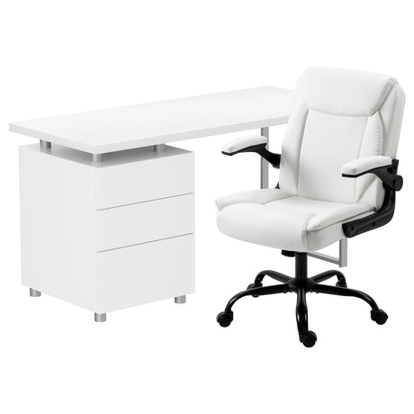 Ocean Reef white office desk and chair set in a home office
