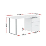 Artiss 140CM White Computer Desk with Drawers