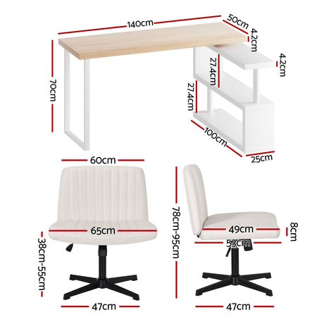 Chisholm Office Desk, Oak 140cm view 2