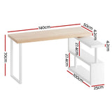 Artiss 140cm Computer Desk with 360-Degree Rotatable Bookshelf — Allure Home Collections