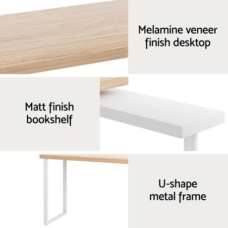 Artiss 140cm Computer Desk with 360-Degree Rotatable Bookshelf — Allure Home Collections
