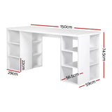 Artiss 150cm Modern White Computer Desk with Bookshelf — Allure Home Collections