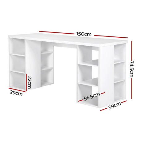 Artiss 150cm Modern White Computer Desk with Bookshelf — Allure Home Collections