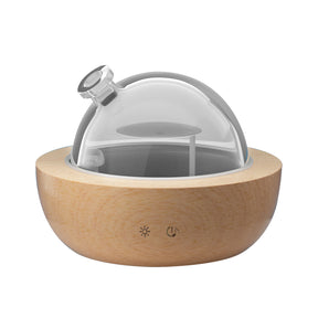 Oppede glass dome aroma diffuser with natural wood base 200ml