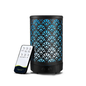Arles black 100ml compact aroma diffuser with fan pattern design